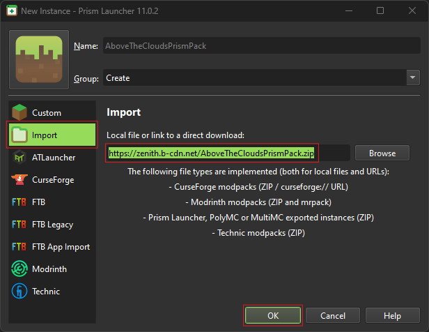 Installed pack ready to play in the Modrinth App